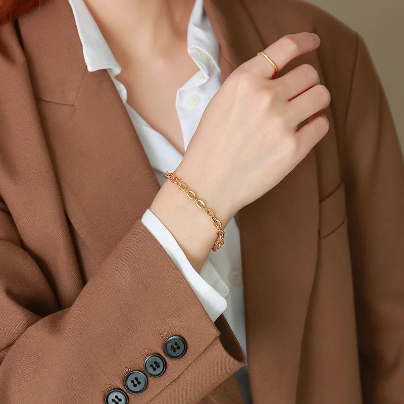 Popular Latest Stainless Steel 18K PVD Diy Gold Plated Chain Necklace Jewelry Roll For Women Men