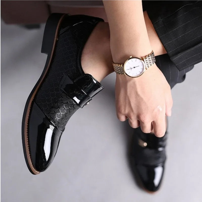 Men Leather Shoes Men's Business Dress Shoes All-Match Casual Shoes Shock-Absorbing Wear-Resistant Non-Slip Breathable  Footwear