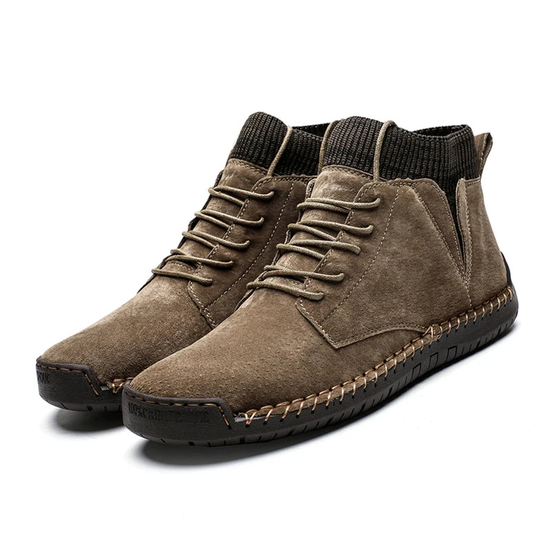 Quality Men Boots New Lace UP Men Shoes Non-slip Wearable Large Size Casual Shoes Plus Retro Trend Fashion Men Boots
