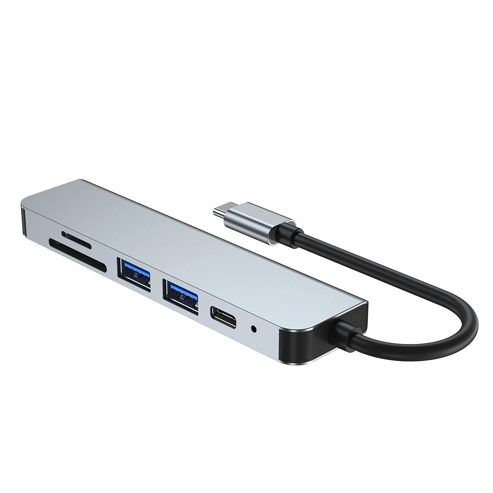 6-in-1 USB C Docking Station Hub OTG Adapter Splitter USB 3.0 Multiport Adapter for  Charging Data for Laptop HDTV SD/Micro Card