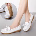 High Quality Women's Genuine Leather Lace-Up Loafers Floral Pattern Bow Large Size New Arrival Light Flat Summer Anti-Slippery
