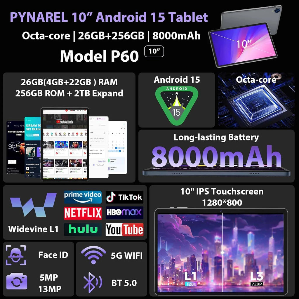 Cheap Wholesale Factory Support Customize Brand Android 15 10.1 Inch Tablet Android Dual Sim 12GB RAM 256GB ROM New Tablets PC