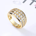 Q230 Women's Cocktail Ring Gold Plated Cubic Zirconia Channel Setting Round Stone Party Fashion Jewelry