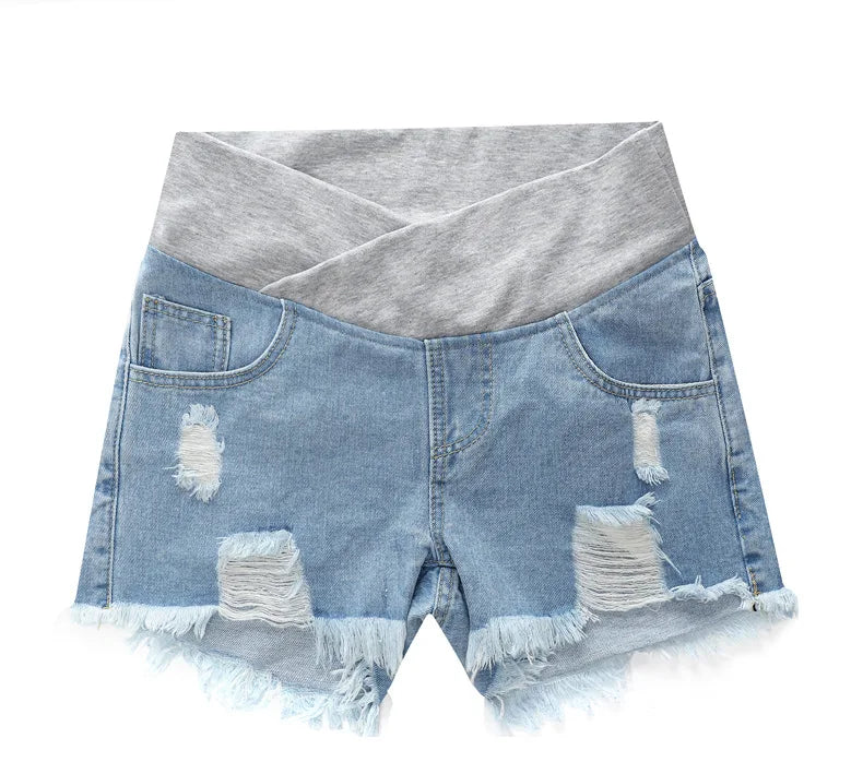 2024 Pregnant Women's Shorts Summer Wear Low-waisted Denim Shorts Summer Wear New Spring Loose Pants for Pregnant Women Clothes