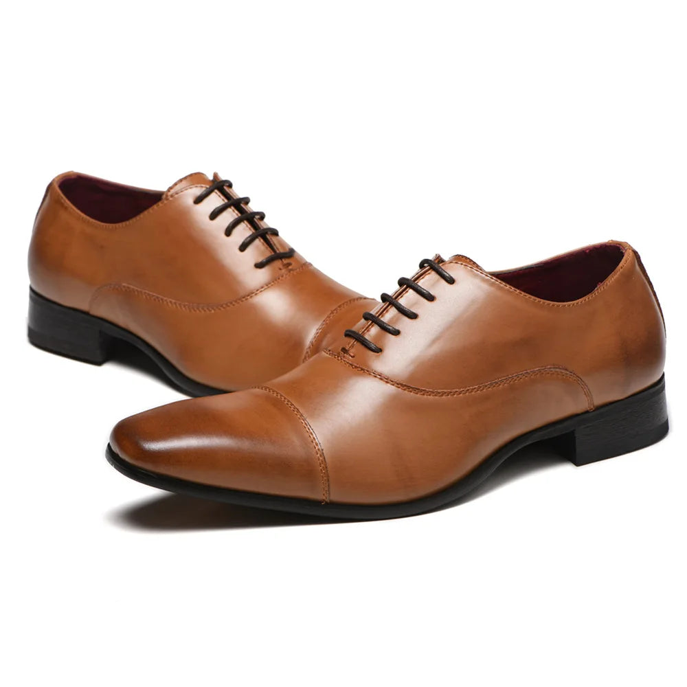 Men Shoes 2021 New Arrival Dress Shoes High Quality Business Leather Lace-up Footwear Formal Shoes for Wedding Party erf4