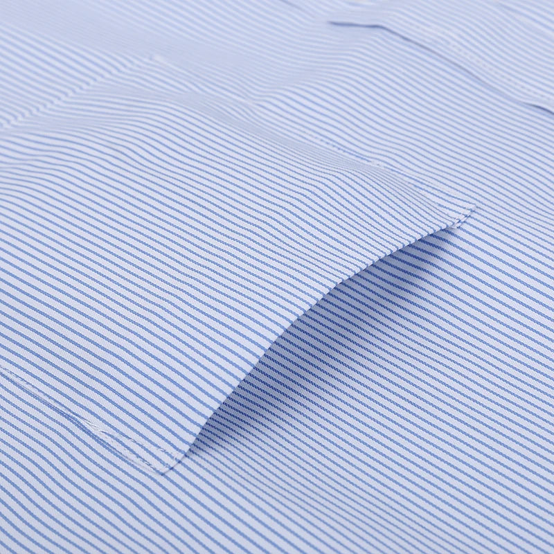 Plus Size S to 8xl formal shirts for men striped long sleeved non-iron slim fit dress shirts Solid Twill Social Man's Clothing