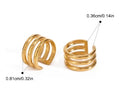 Minimalist CC Shape Waterproof No Piercing  PVD 18k Real Gold Plated Stainless Steel Ear Cuff Clip