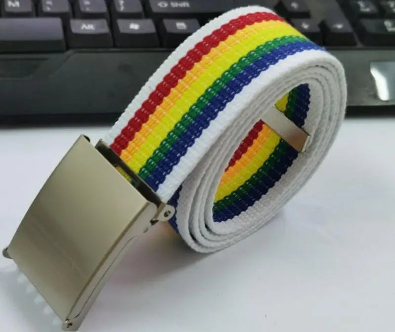 Fashion New Unisex Trousers Belts Canvas Belt Metal Buckle Men Women Boys Jeans Belts Candy Colors Top Quality Luxury Belts
