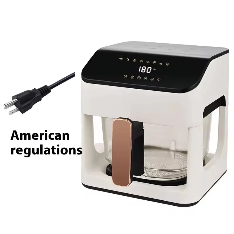 Household Electric Square Modern Air Fryer Large Capacity Plastic Observation Window Multifunctional Automatic