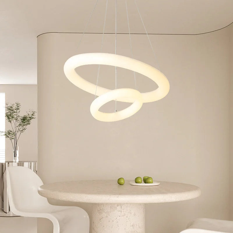 Wholesale LED Bedroom Chandelier Modern Minimalist Dining Room Chandelier Wabi-sabi Style. Round Ring Circular Shape Light