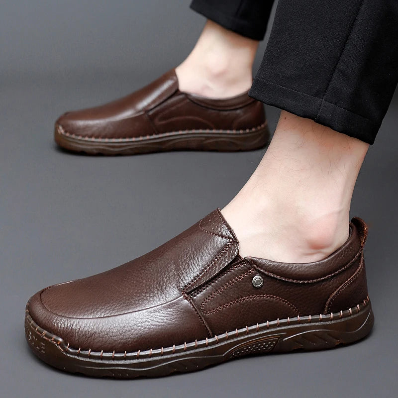 Men's Loafers Loafer Flats Fisherman Driving Walking Oxford Shoes Leather Slip on Low-top Work & Safety Handmade Shock Resistant