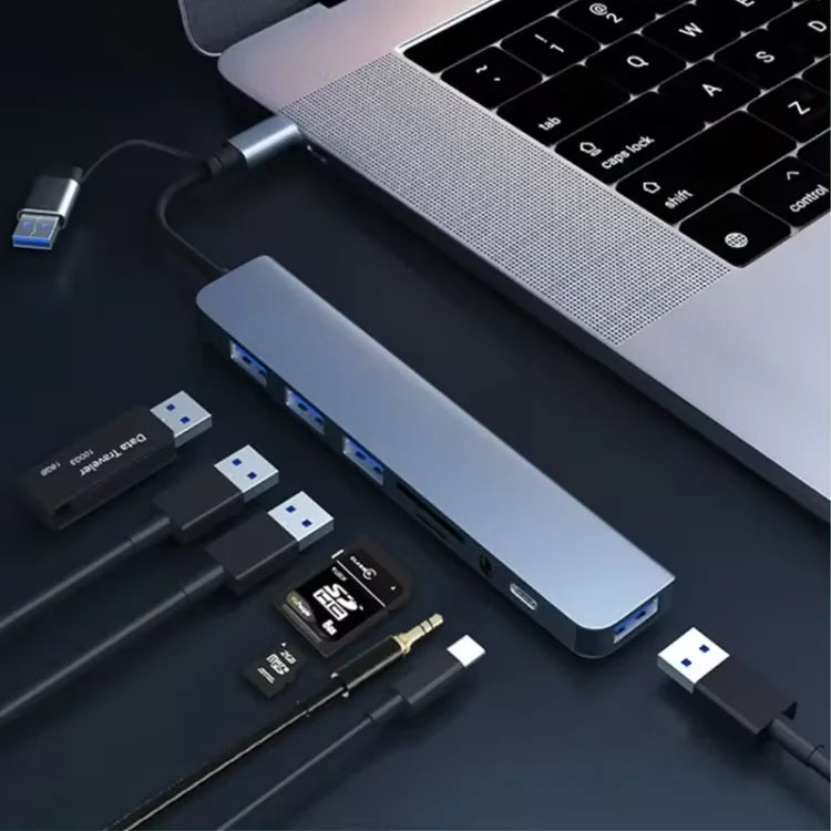 OEM New 8 in 1 USB C Expander Docking Station TF SD Card Reader Pd Splitter USB 3.0 Port Hub Laptop Adapter Nouveau Design Box