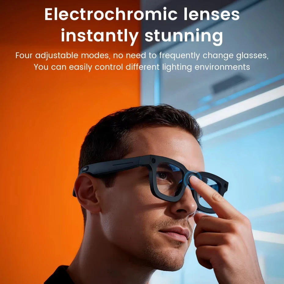 E03C S1 AI Smart Glasses 800W Camera Call Playing Music Real-time Translation Magnetic Charging 1080P Video IPX-4 Waterproof