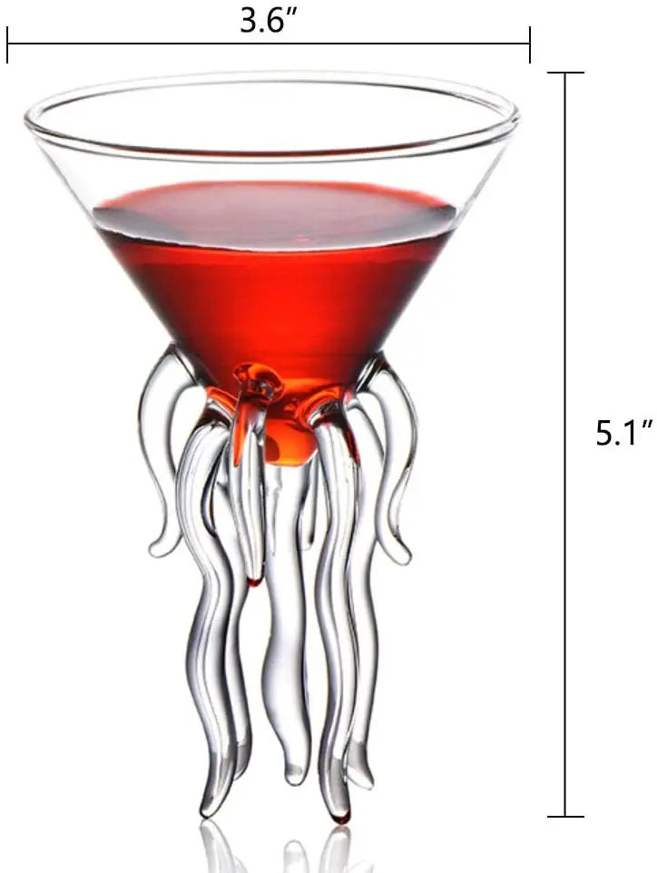 Creative Cocktail Glass - Porcupine Fish/Swan/Rose/Octopus/Bird Design Cocktail Glass, Novelty Drink Cup for KTV Bar Night Party