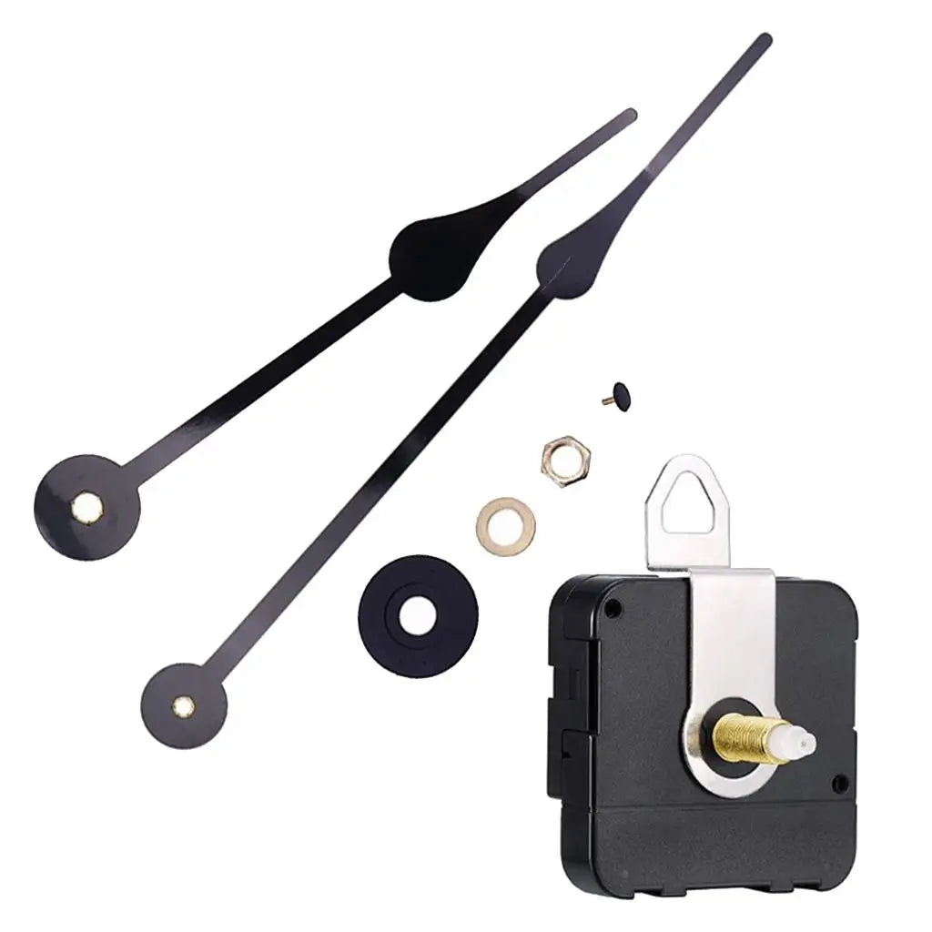 Modern DIY Quartz Clock Mechanism Movement with Long Black Hands 175mm Wall Clock for Parties Battery Powered