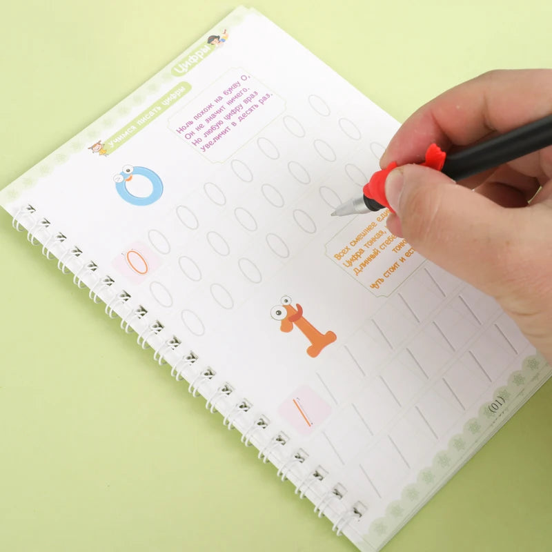 Russian 3D Groove Copybook Magic Book Reusable Learning Writing Handwriting Practice Workbook for Kid Calligraphy Montessori Toy