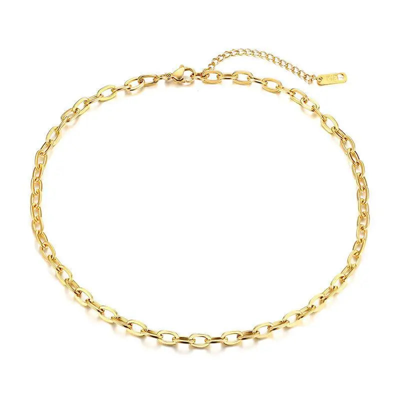 Popular Latest Stainless Steel 18K PVD Diy Gold Plated Chain Necklace Jewelry Roll For Women Men