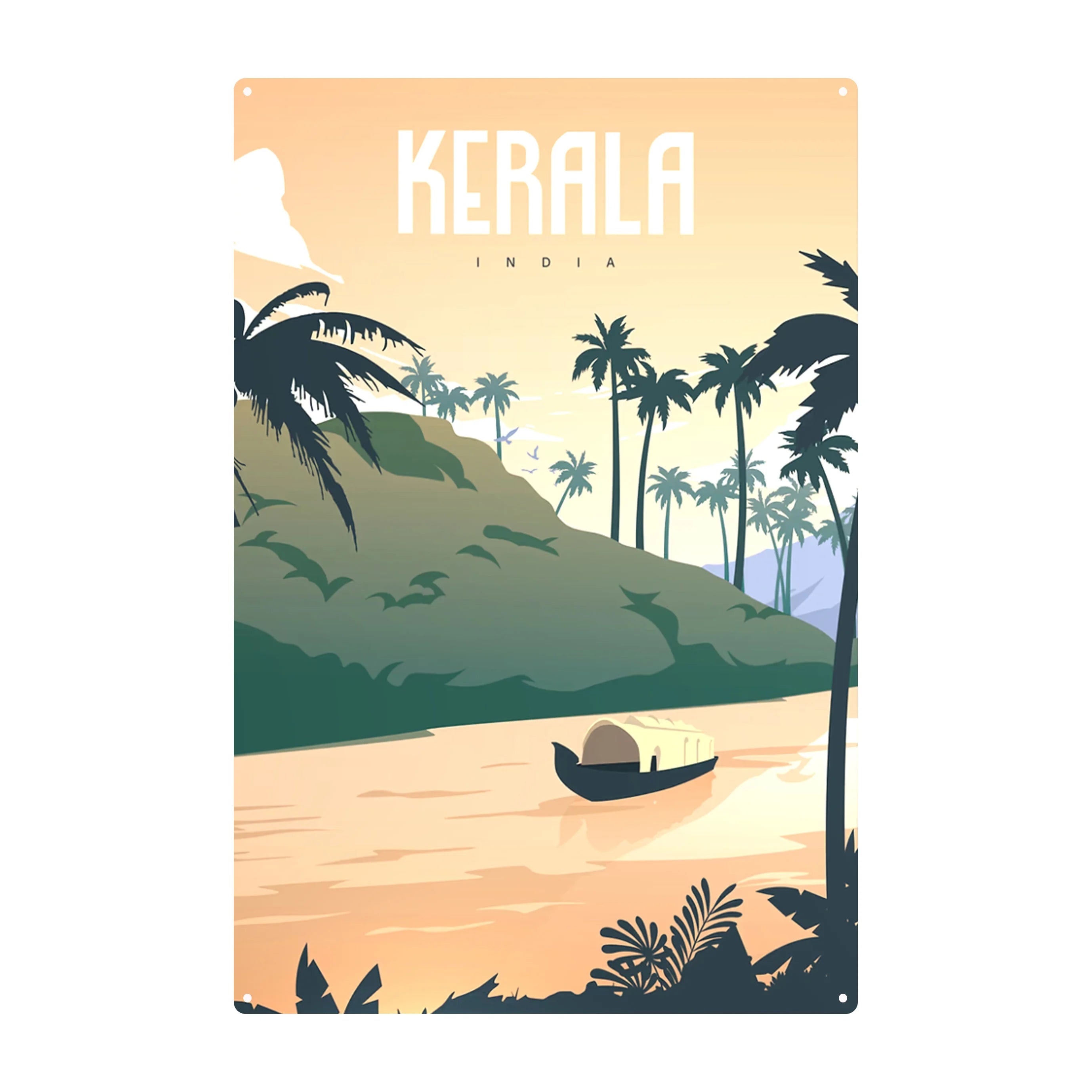 2025 Custom Retro Home Decorative Metal Sign Wholesale Tin Poster UV Printed India Scenic Spot Wall Decor From Home