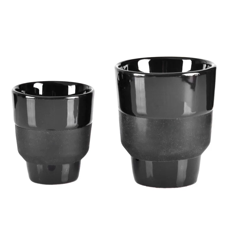 Barista Couple Coffee Cup 80/160ml Ins-style Espresso Kettle Ceramics Creative Couple Tea Water Mug Black Glaze Container