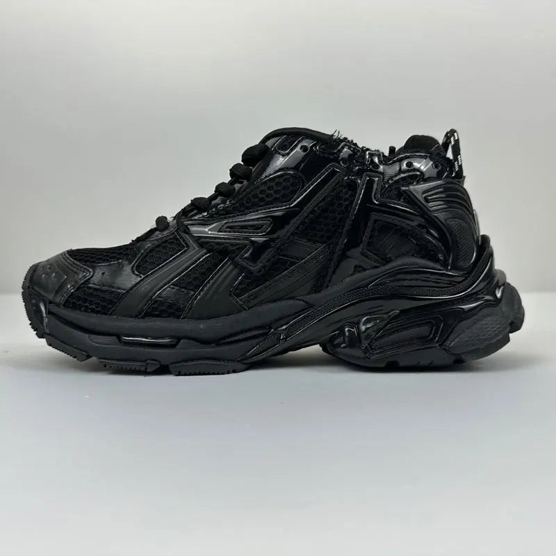 High Quality Men's Black Mesh Casual Sneakers Light Weight Anti-Slip Lace-Up Walking Shoes Fashion Trend Arch Support Spring