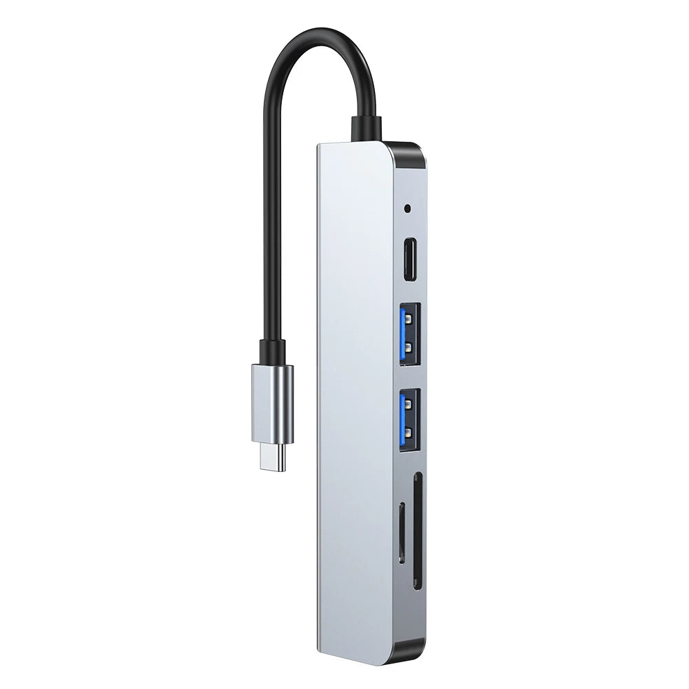6-in-1 USB C Docking Station Hub OTG Adapter Splitter USB 3.0 Multiport Adapter for  Charging Data for Laptop HDTV SD/Micro Card