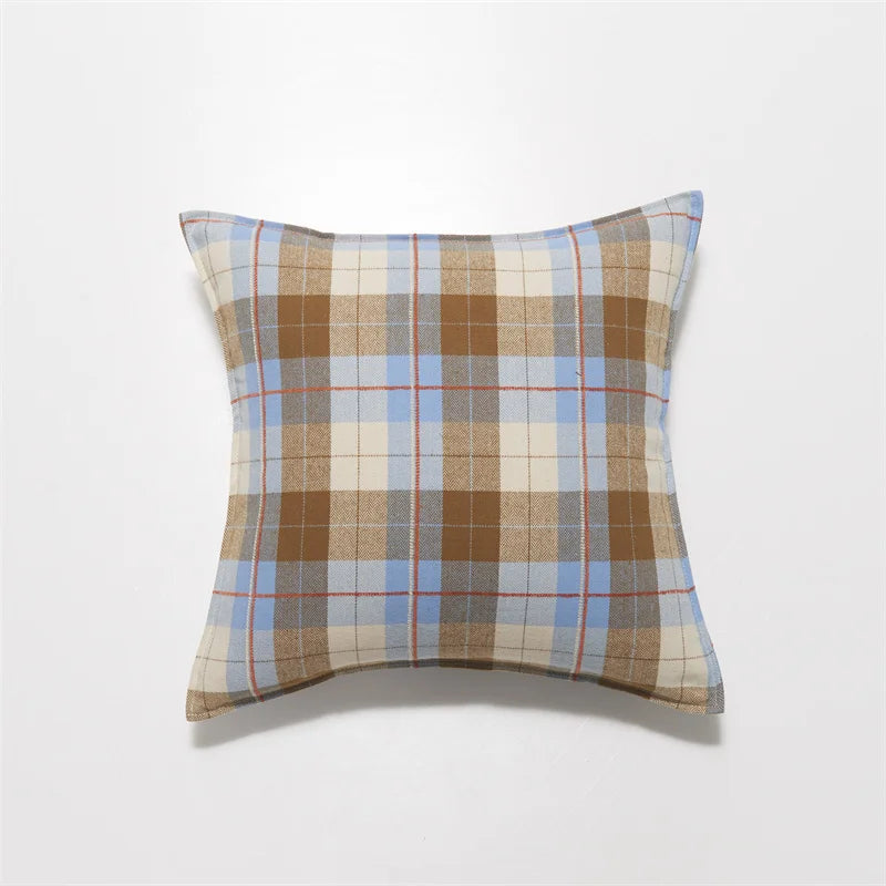 Plaid Decorative Pillows 45x45 cm Flocked Cushion Cover for Bed Sofa Living Room Cozy Pillow Cover Modern Home Decor Pillowcases