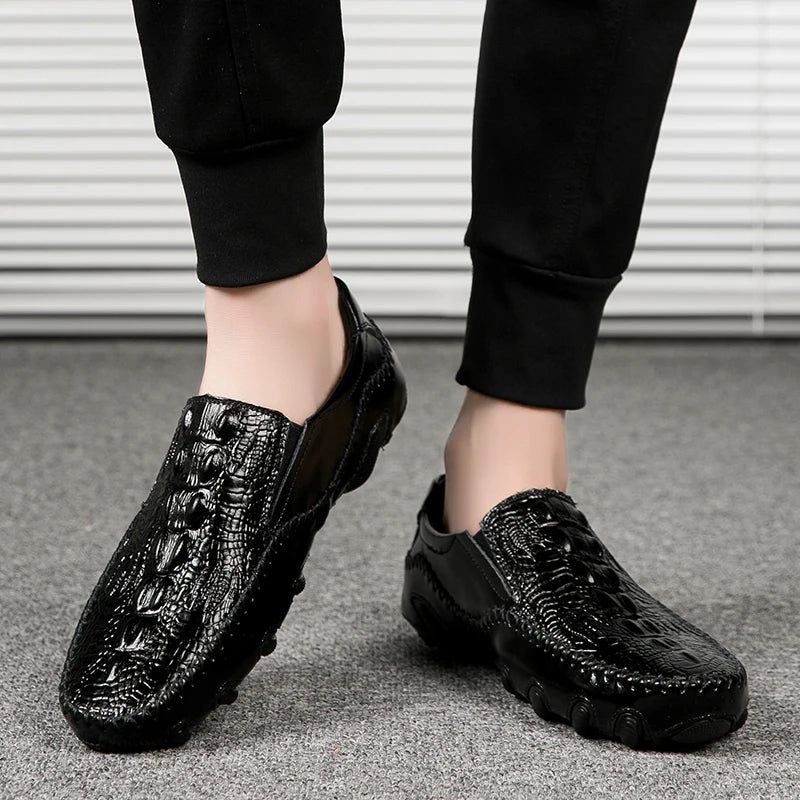 Accept OEM Service 4 Season Large Size Hand Made Genuine Leather Casual Business Career Dress Shoes Men Loafers