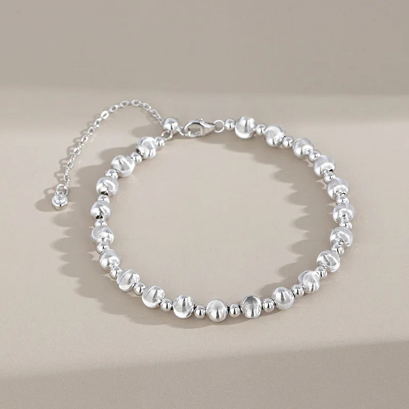 S925 Sterling Silver Gold Fine Beaded Bracelet Women Phantom Flash Streamer Design Chinese Trendy Cat's Eye Bead Zircon
