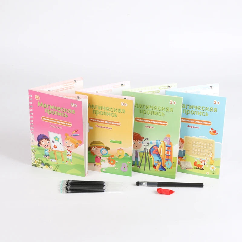 Russian 3D Groove Copybook Magic Book Reusable Learning Writing Handwriting Practice Workbook for Kid Calligraphy Montessori Toy