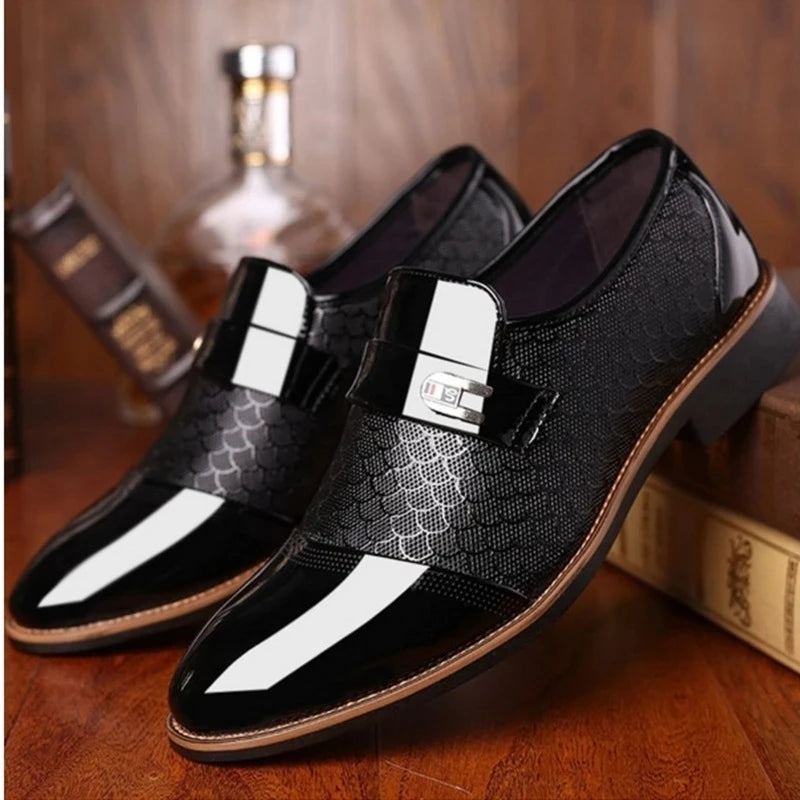 Men's Formal Leather Oxford Slip-On Wedding Shoes Autumn Luxury Big Sizes 46-50