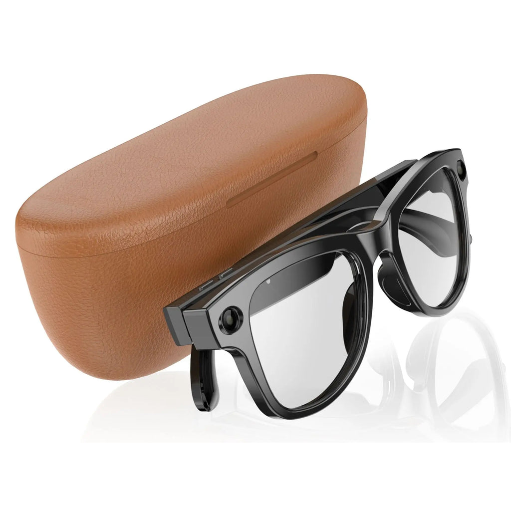 M02 Fashion Smart Glasses with Charging Case 8-Megapixel High-Definition Camera AI Translation Video & Photo Recording 32GB