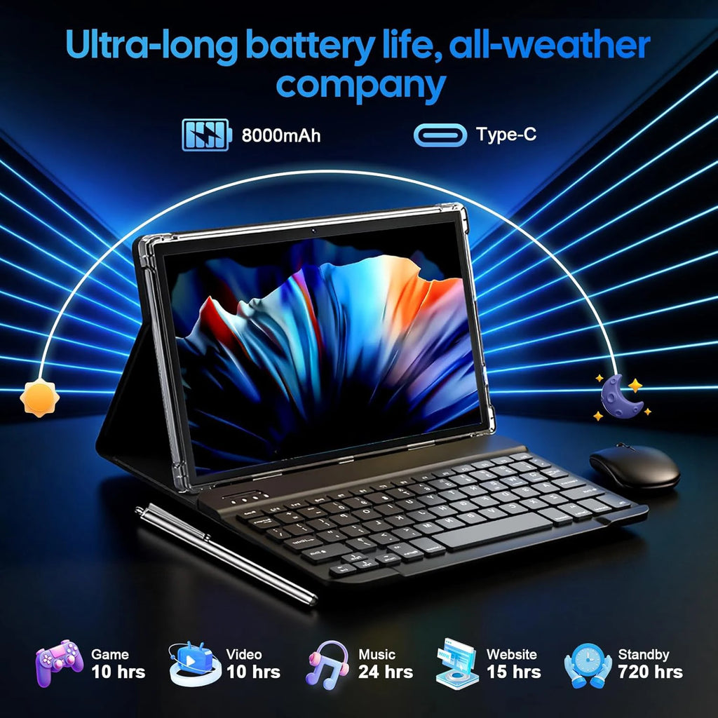 Cheap Wholesale Factory Support Customize Brand Android 15 10.1 Inch Tablet Android Dual Sim 12GB RAM 256GB ROM New Tablets PC
