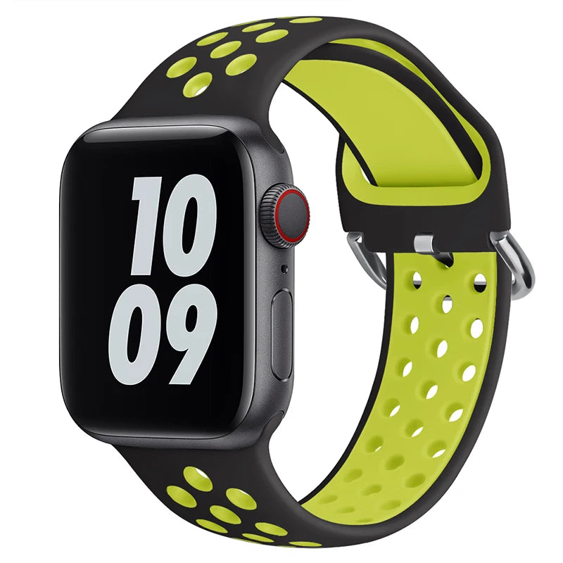 Silicone Breathable Strap For Apple Watch 7 8 41mm 45mm 40 44 38 42mm for nike sport Band iWatch serie SE 6 Ultra 49mm bracelet