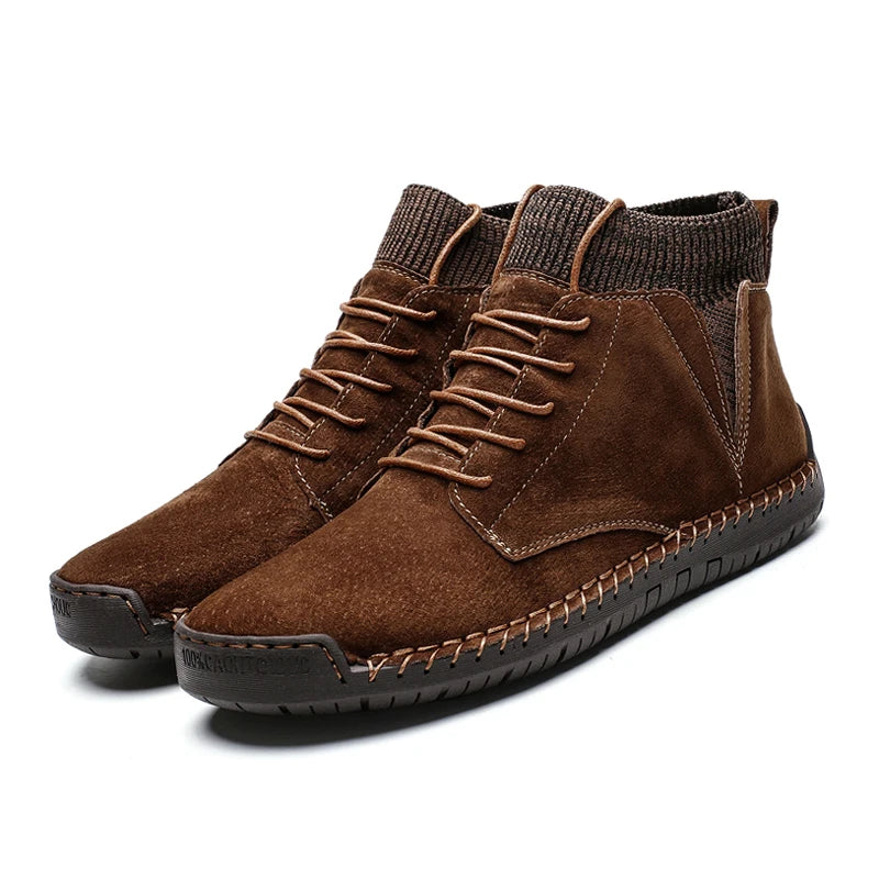 Quality Men Boots New Lace UP Men Shoes Non-slip Wearable Large Size Casual Shoes Plus Retro Trend Fashion Men Boots