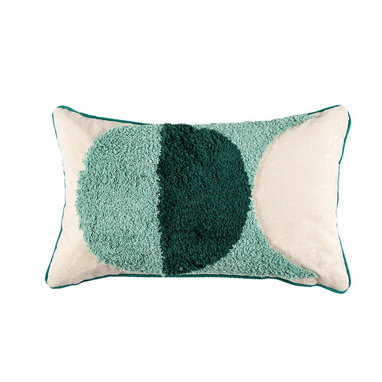 Lake Green Handmade Geometric Embroidery Cushion Case Tassels Home Decor Pillow Case 45x45cm PillowCase Pillow Sham
