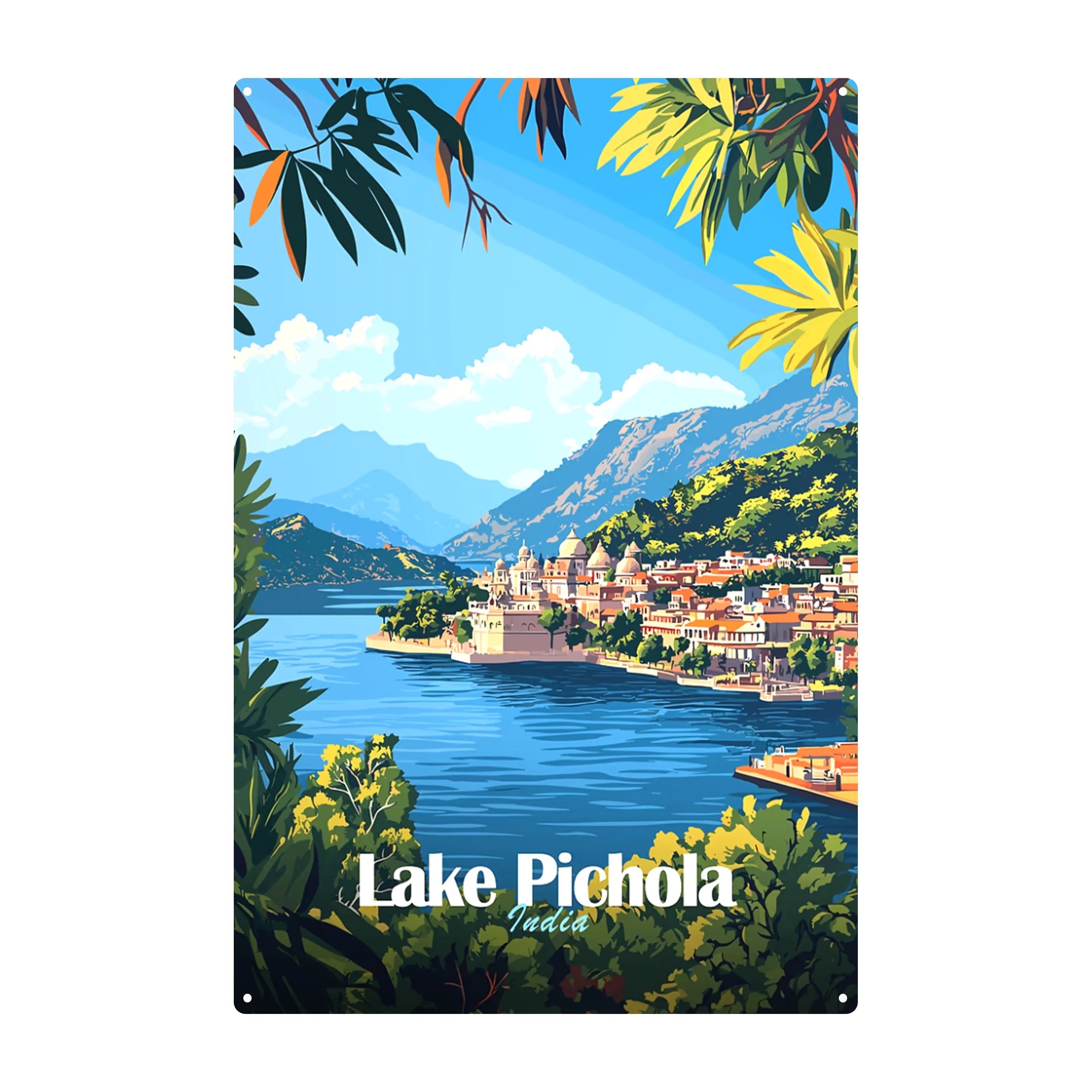 2025 Custom Retro Home Decorative Metal Sign Wholesale Tin Poster UV Printed India Scenic Spot Wall Decor From Home