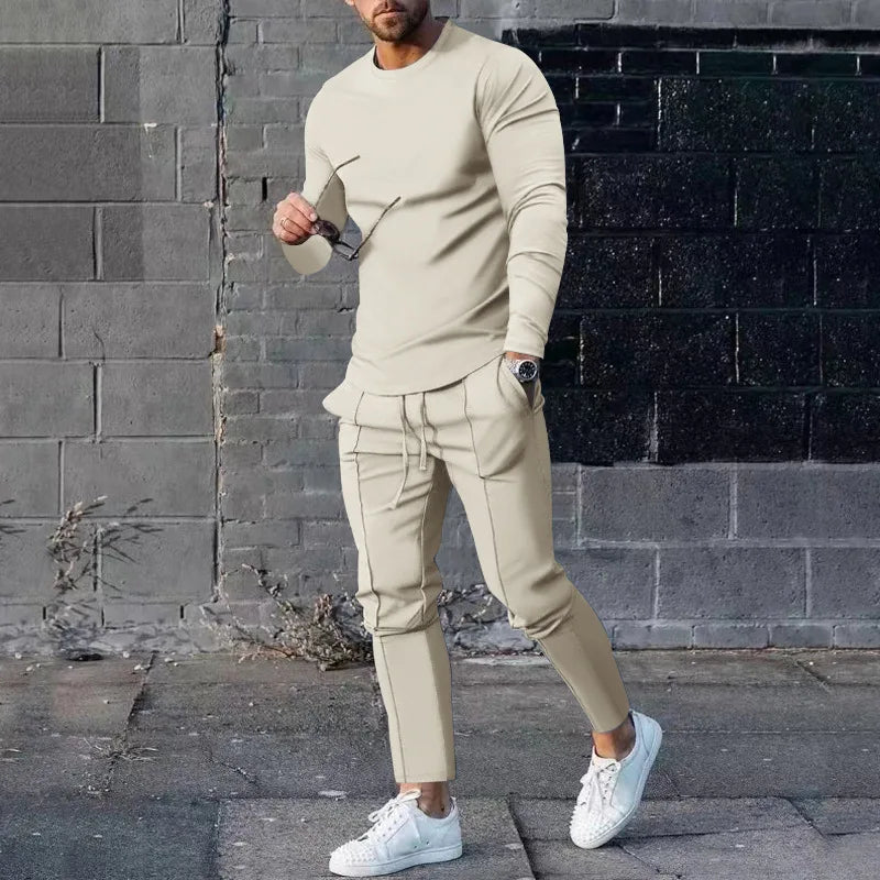 Spring Winter 2pcs t Shirts Pants Set Men Casual Fashion Set Sport Tracksuit Basketball Jogging Suit Men Clothing Streetwear