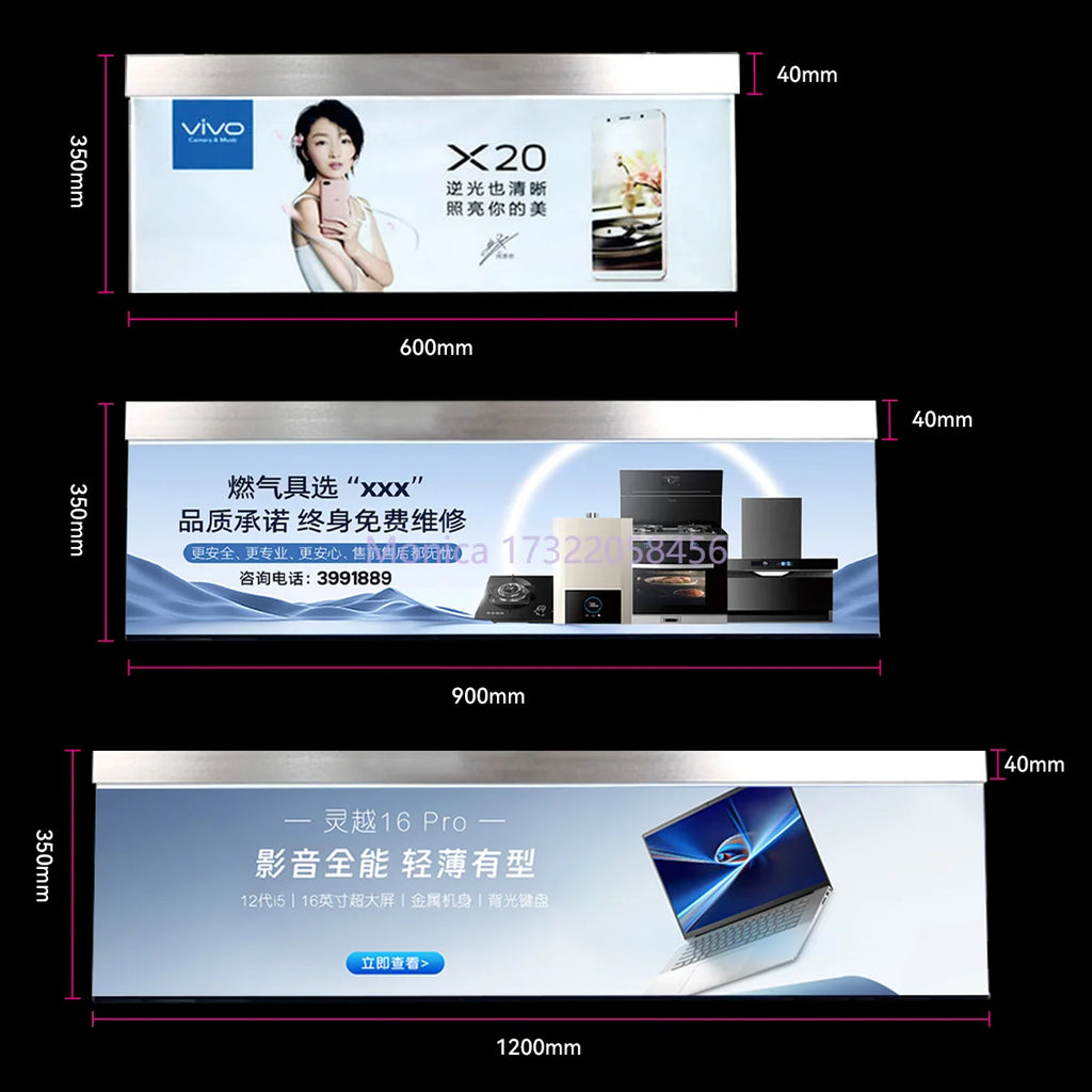 Two Sided Poster Changeable Light Box Highly Brightness Decorative Interior Board Shows Hanging Ceiling Advertising Billboard