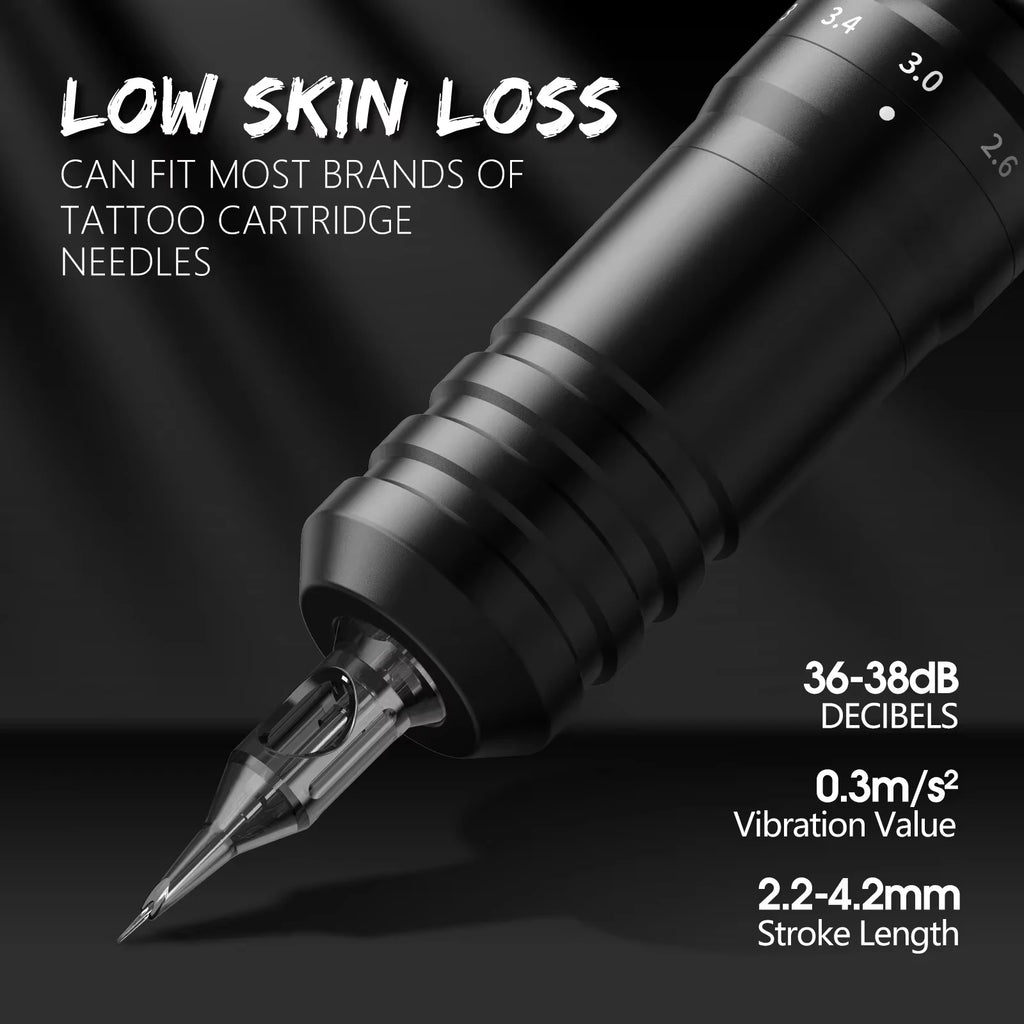 XNET 2.2-4.2mm Adjustable Stroke Professional Tattoo Gun Set Wireless Tattoo Pen Machine Complete Full Kit Set for Artists