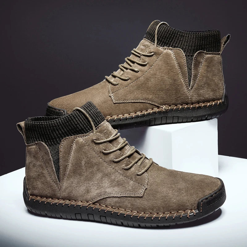 Quality Men Boots New Lace UP Men Shoes Non-slip Wearable Large Size Casual Shoes Plus Retro Trend Fashion Men Boots