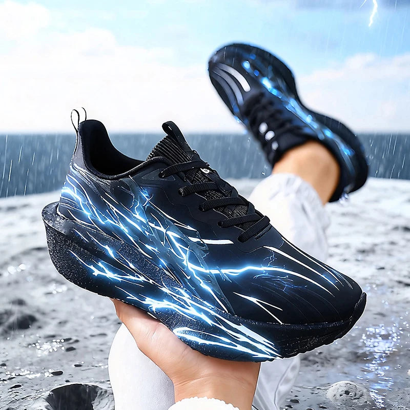 Teenagers Men's Lace-up Pointed Toe Anti-Slip Comfort Mesh Upper Sports Sneakers for All Seasons