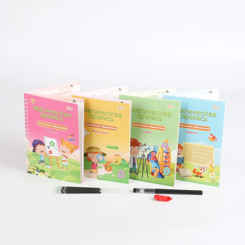 Russian 3D Groove Copybook Magic Book Reusable Learning Writing Handwriting Practice Workbook for Kid Calligraphy Montessori Toy