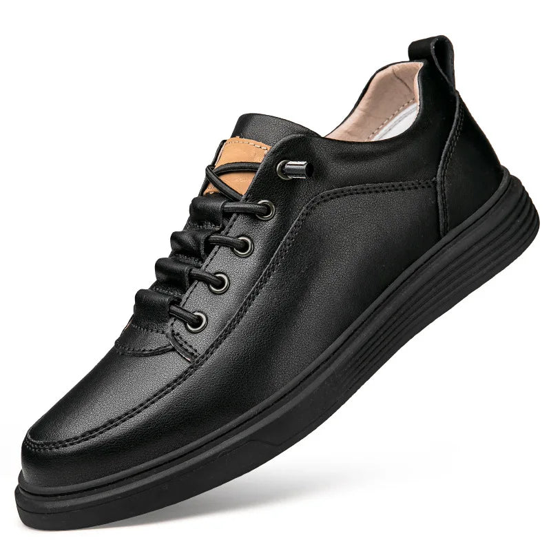 Invisible Height Increase 86CM Men's Sneakers, Leather Toe Cap, Breathable Rubber Outsole, Casual Style