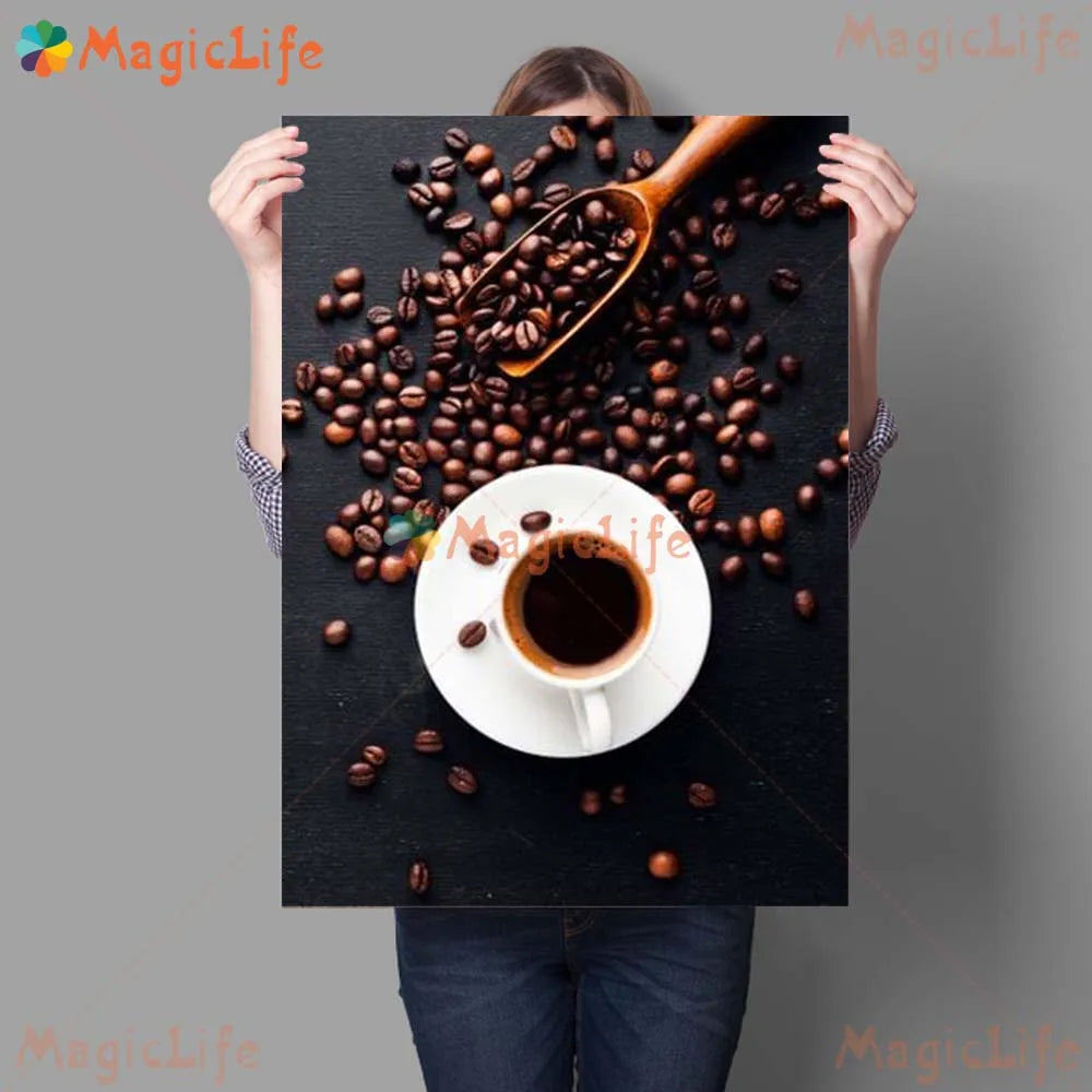 Coffee Beans Cafe Shop Photos Posters Wall Pictures For Living Room Decor Nordic Poster Wall Art Canvas Painting Unframed