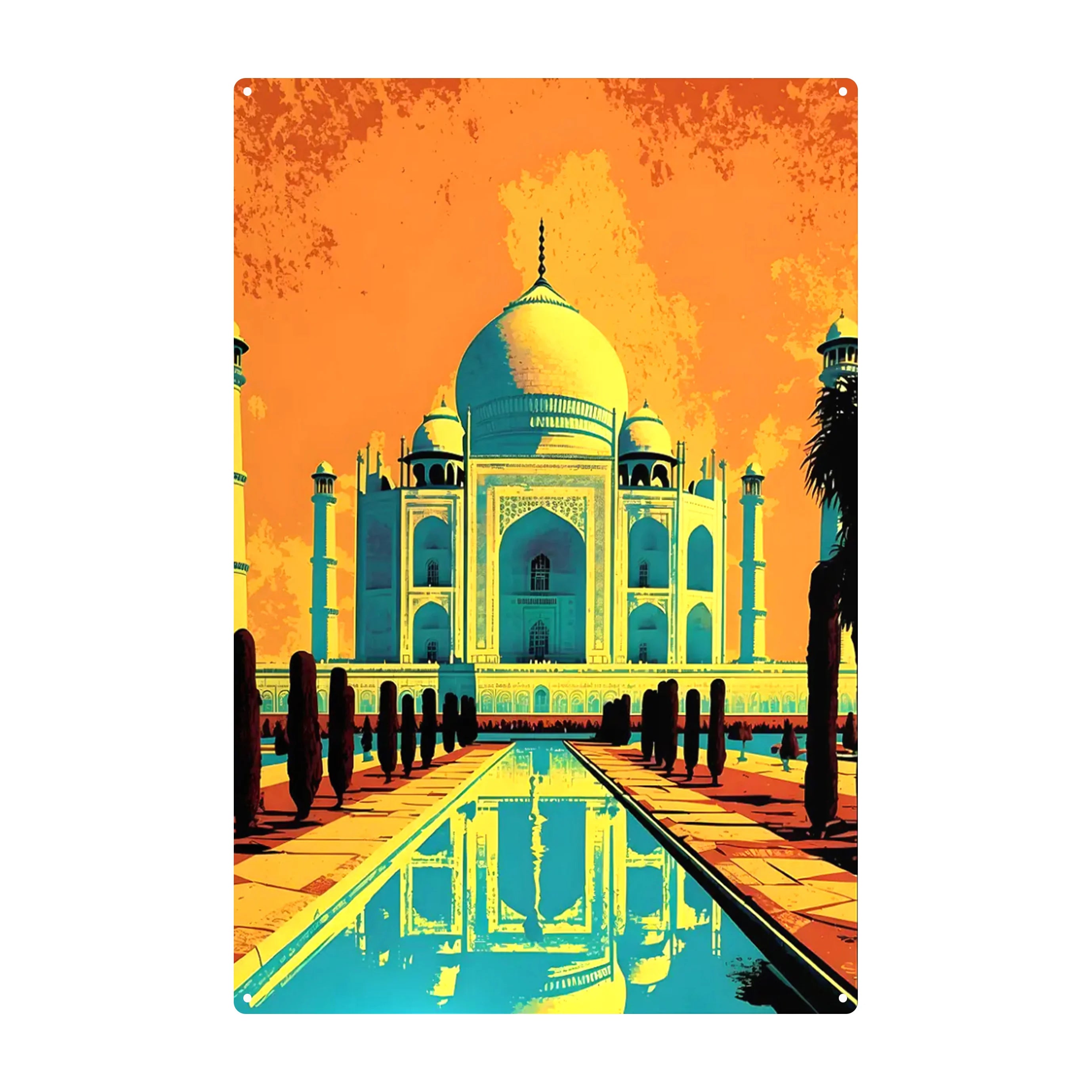 2025 Custom Retro Home Decorative Metal Sign Wholesale Tin Poster UV Printed India Scenic Spot Wall Decor From Home