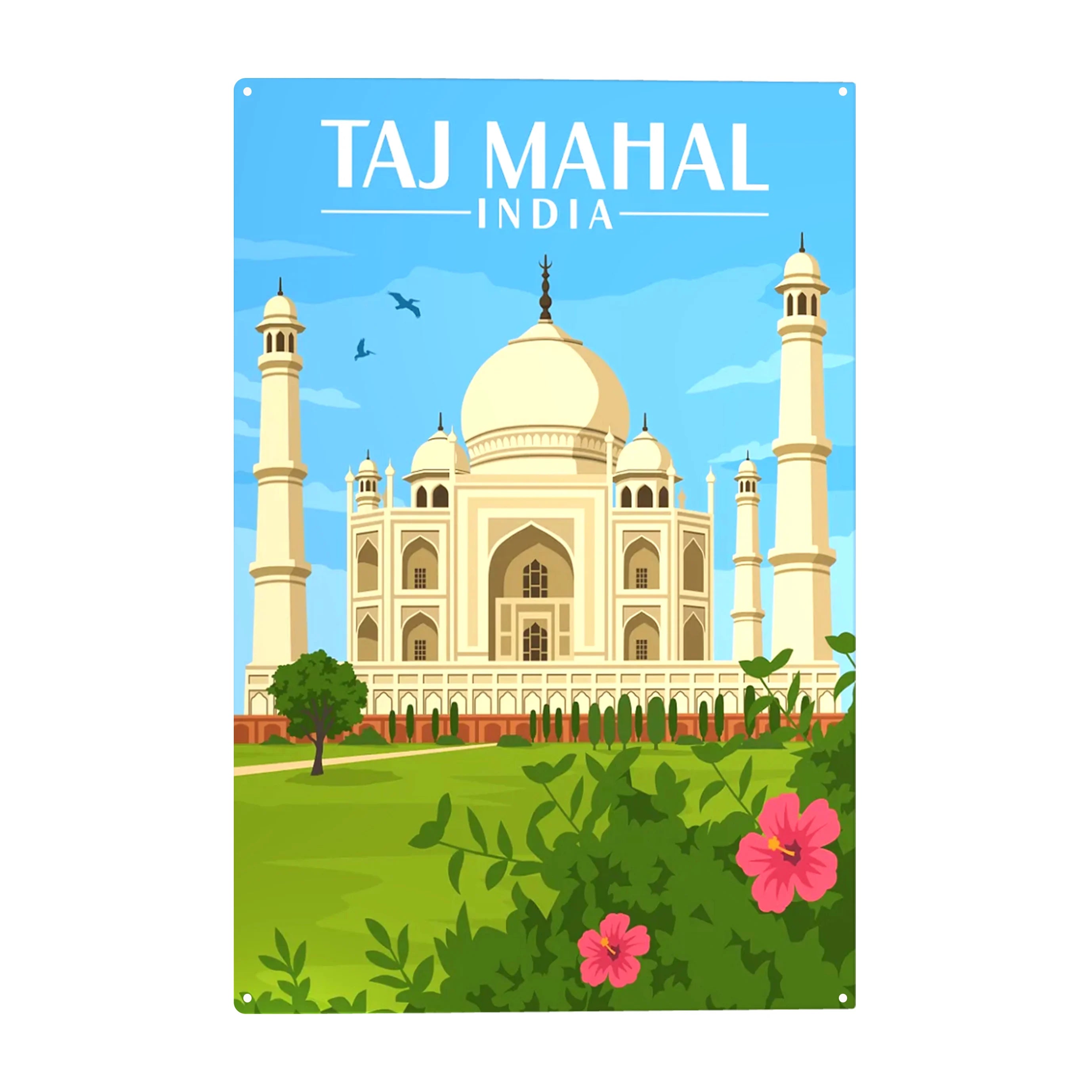 2025 Custom Retro Home Decorative Metal Sign Wholesale Tin Poster UV Printed India Scenic Spot Wall Decor From Home