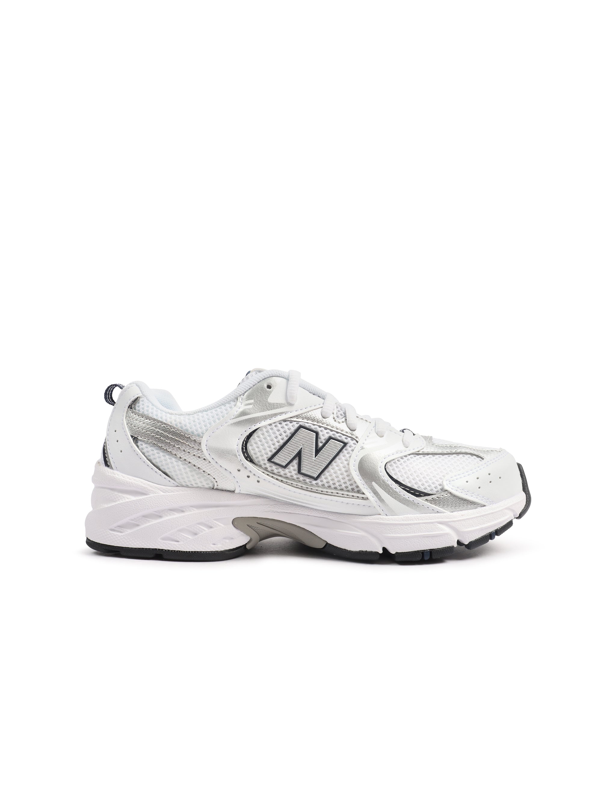 New Balance Big Kids 530 Running Shoes - White/Indigo. Ships from USA.