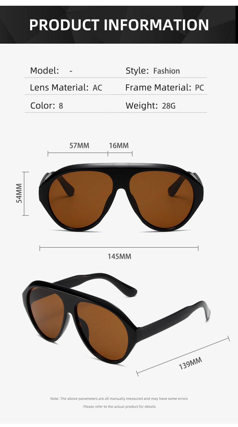 Fashion Pilot Oversized Sunglasses Goggles Women Luxury Brand Designer Sun Glasses Mens Womens Big Frame Trendy Shades UV400