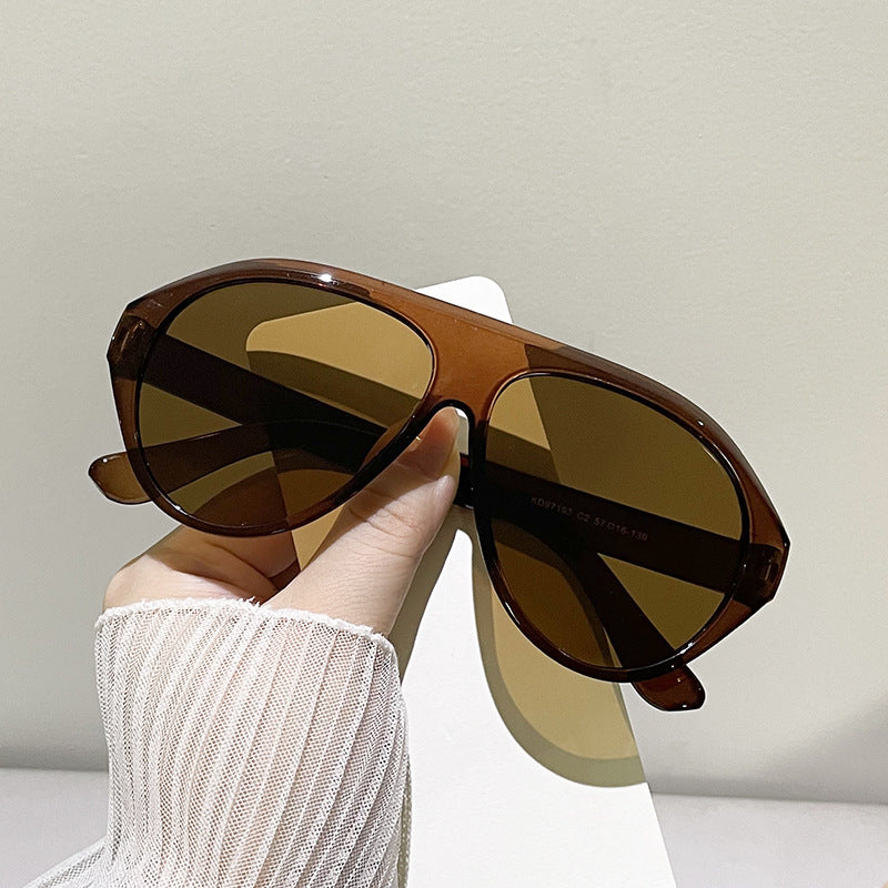 Fashion Pilot Oversized Sunglasses Goggles Women Luxury Brand Designer Sun Glasses Mens Womens Big Frame Trendy Shades UV400