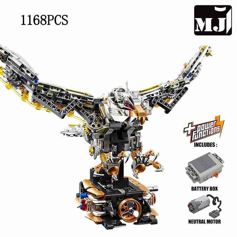 MJ BLOCK Mechanical Eagle Animal Building Blocks Sets Bricks Model Assembly Decorations For Adults Teens Gifts,1168 Pieces